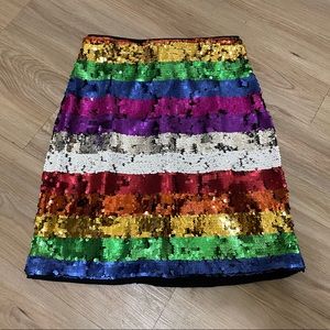 X by NBD Revolve Rainbow Sequin Meow Embelished Mini Skirt - Size XXS NWT